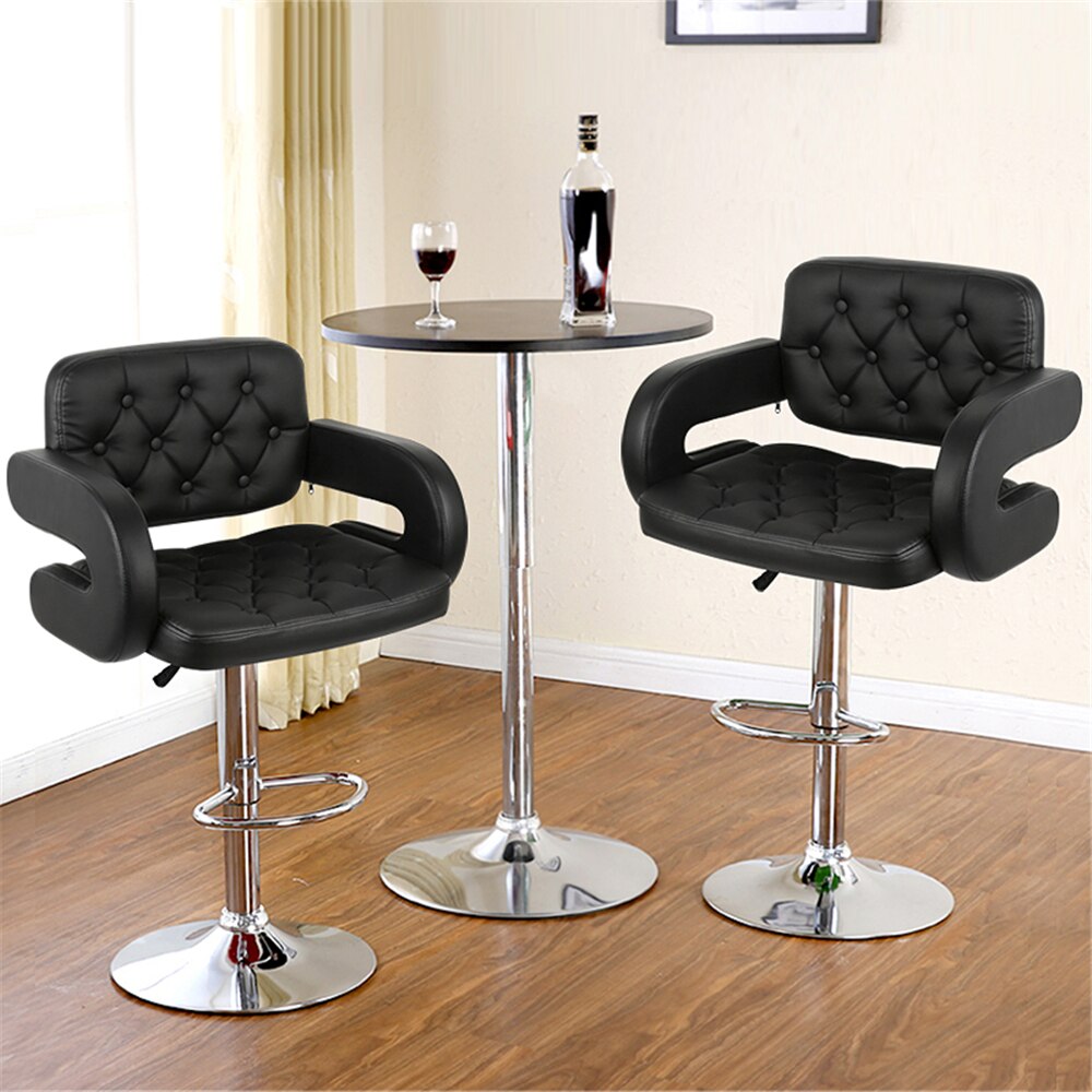 Chaise de bar de style fauteuil avec son assise capitonnée