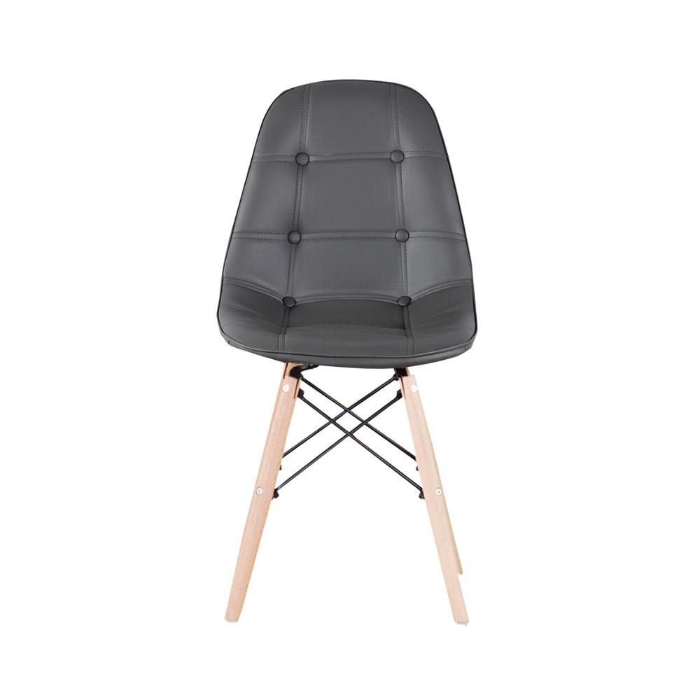 Chaise scandinave en simili cuir capitonné et bois (lot de 4)