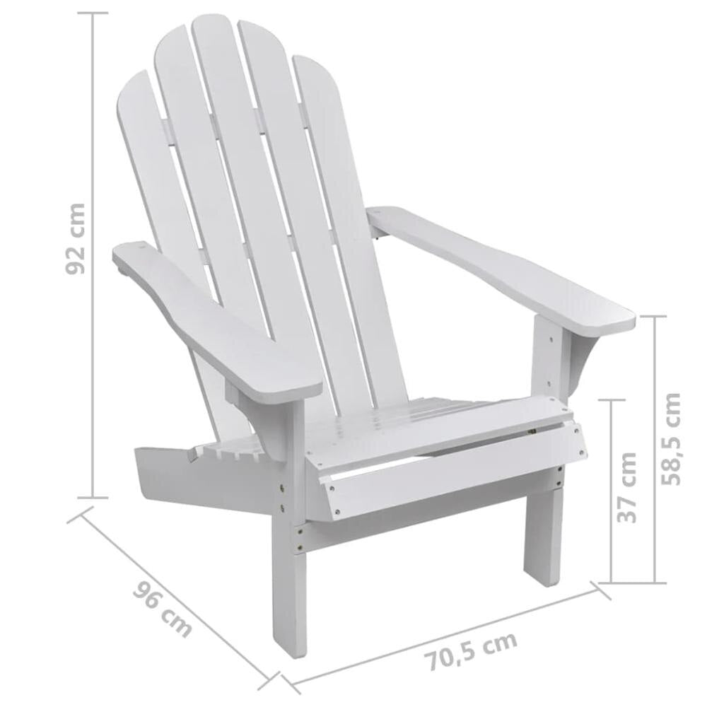 Chaise longue en bois blanc avec accoudoirs
