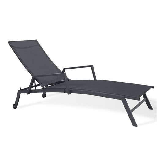 Chaise longue de jardin en aluminium et textilène