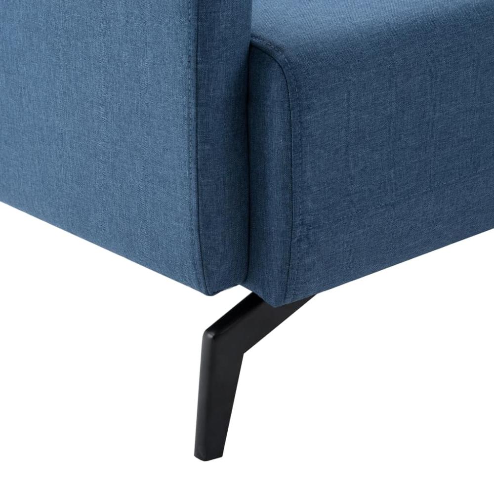 Canapé moderne 2 places minimaliste bleu pieds design noir