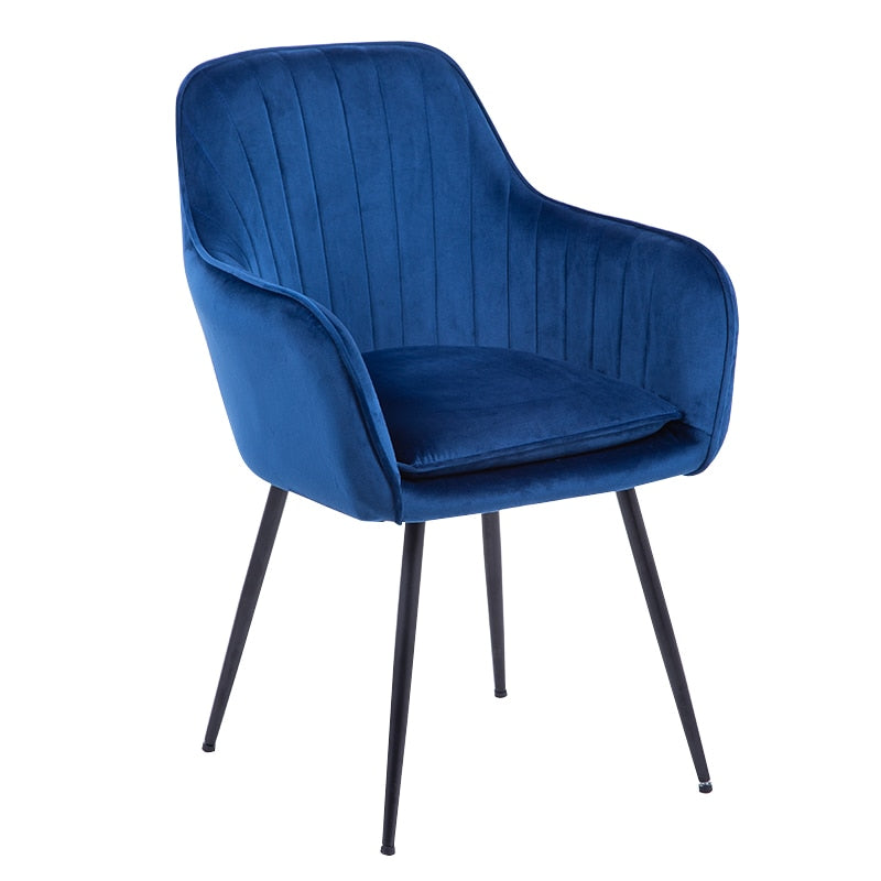 Chaise design de style scandinave en velours et métal