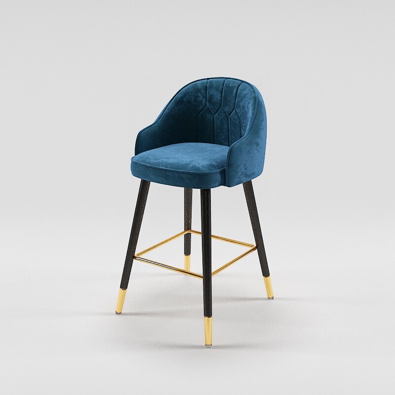Tabouret de bar design de style nordique en cuir et metal