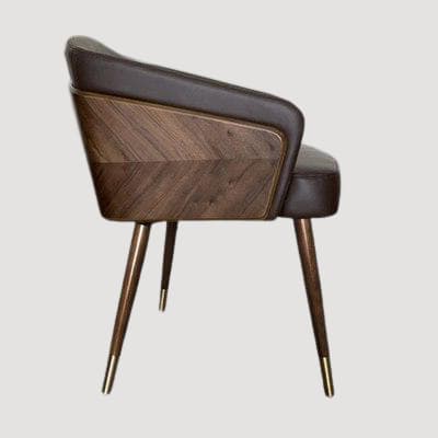 Chaise design en bois de frêne et métal