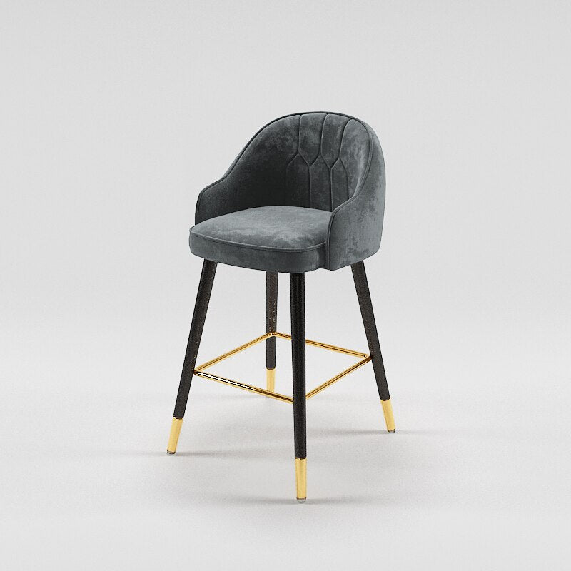 Tabouret de bar design de style nordique en cuir et metal