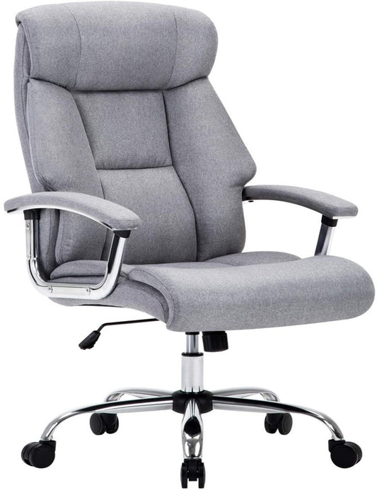 Chaise de bureau ergonomique en tissu gris chiné
