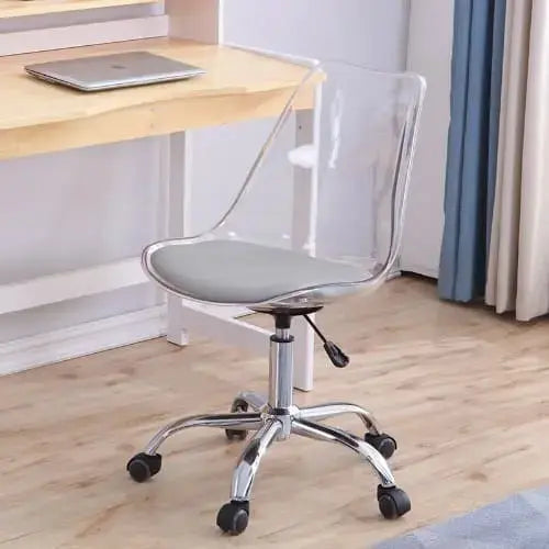 Chaise de bureau confortable rotative et design transparente