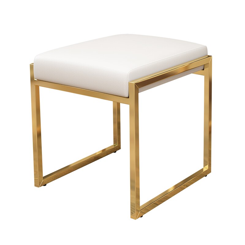 Tabouret design en cuir et métal de style nordique