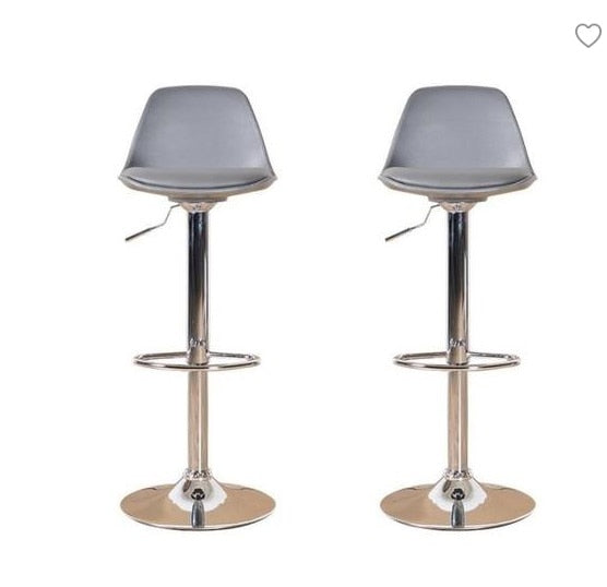 Chaise de bar avec assise rembourrée et pied en métal (lot de 2)