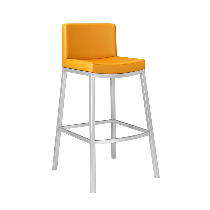 chaise de bar design jaune et acier