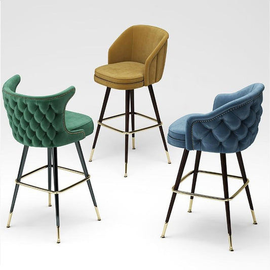 Chaise de bar de luxe en velours