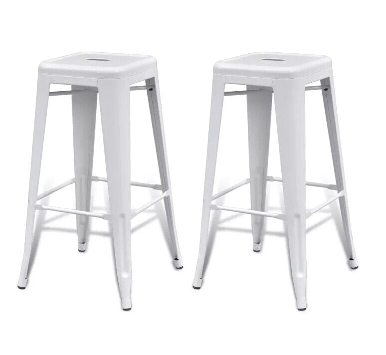 2 Tabourets de bar industriels blanc