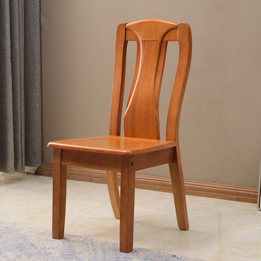 Chaise vintage en bois de chêne vernis