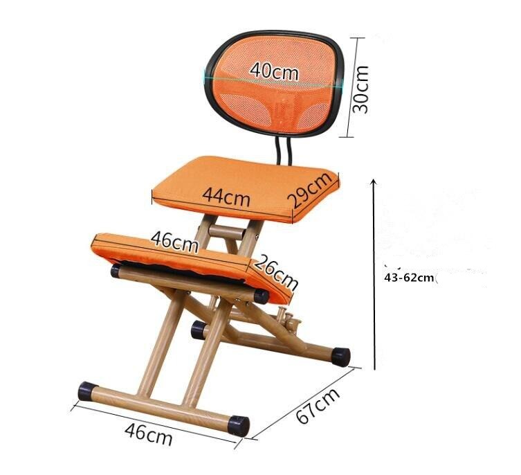 Tabouret ergonomique bureau avec dossier et repose genoux