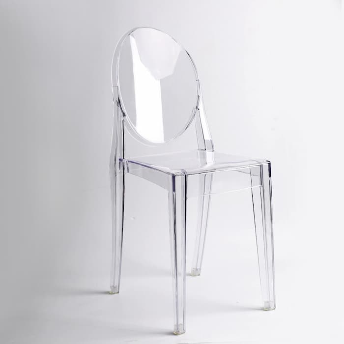 Chaise médaillon moderne en plastique transparent (lot de 4)