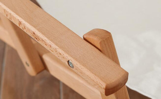 Chaise longue pliable en bois et toile avec repose tête