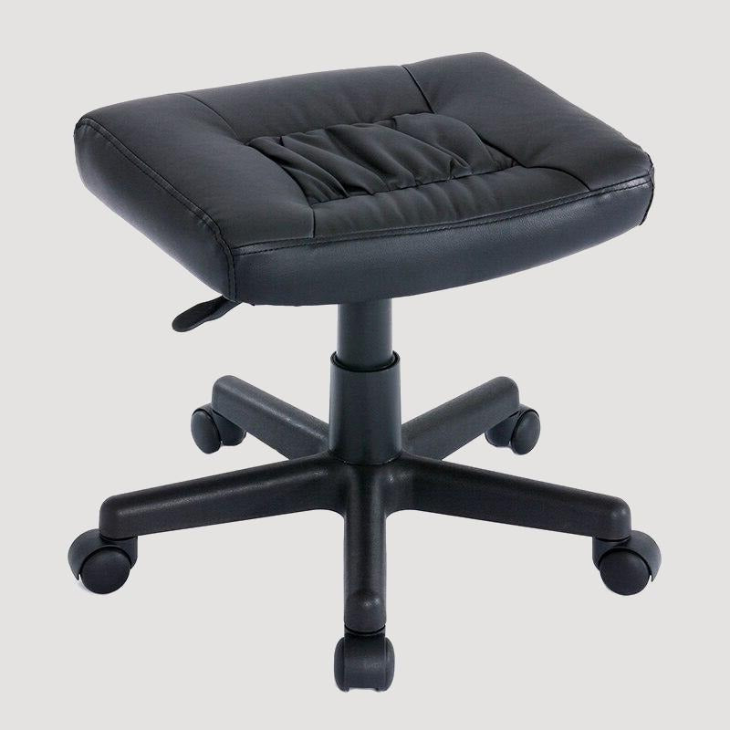 Tabouret ergonomique sur roulettes réglable en hauteur en simili cuir noir
