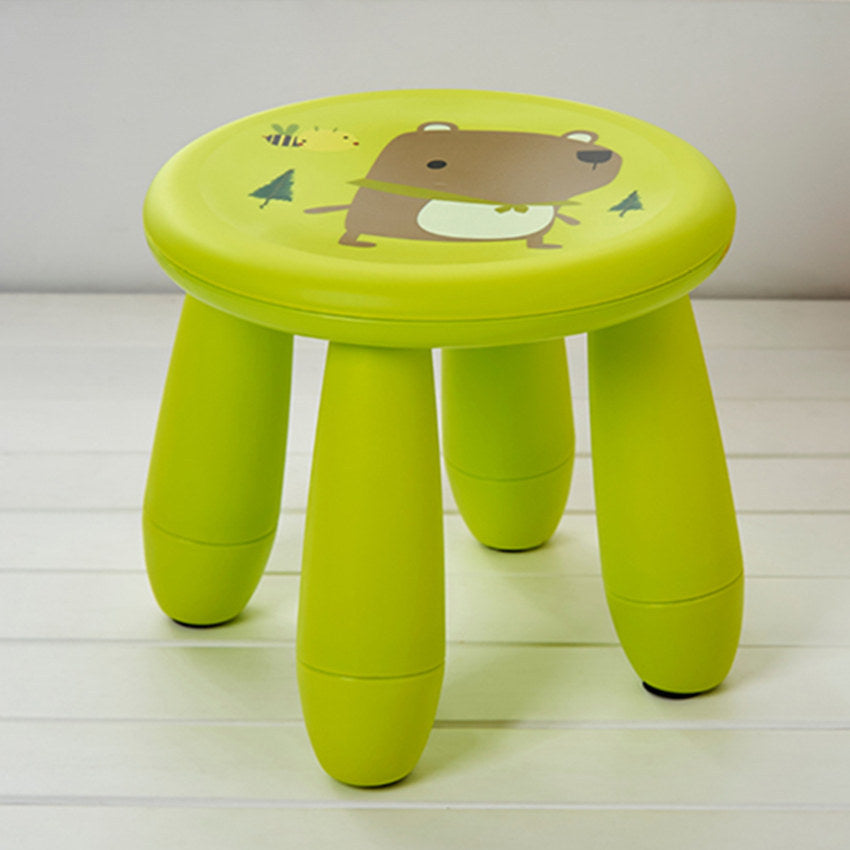 Tabouret enfant en plastique avec motif animalier