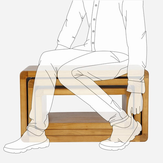 Bancs scandinaves encastrables en bois massif