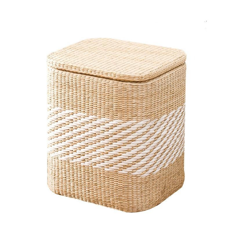 Tabouret en rotin avec rangement