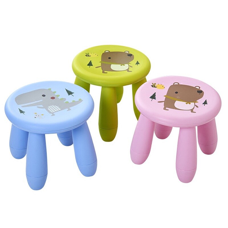 Tabouret enfant en plastique avec motif animalier