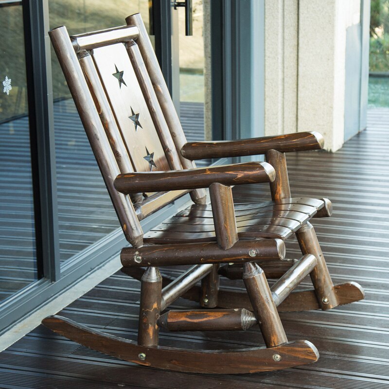 Chaise à bascule en bois style Chalet