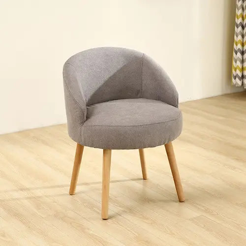 Chaise scandinave en velours gris et bois style fauteuil