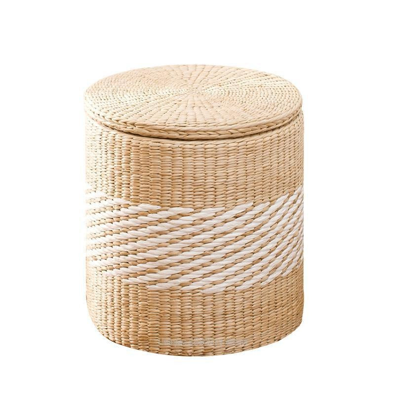 Tabouret en rotin avec rangement