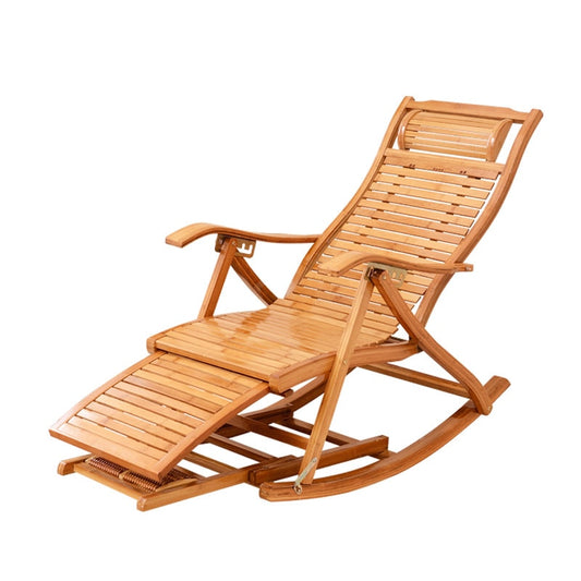 Chaise longue en bois avec accoudoirs et coussin