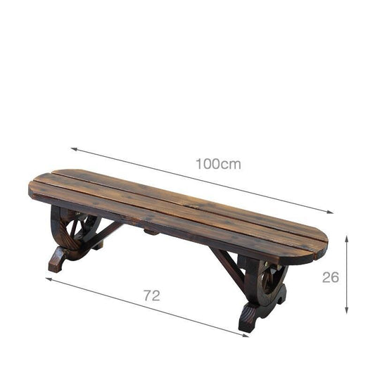 Banc industriel en bois avec pieds en forme de barre de voilier