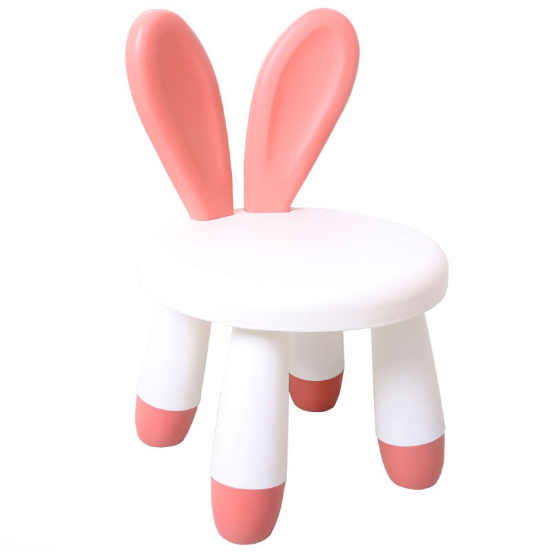 Tabouret enfant en plastique avec dossier en forme d'oreilles
