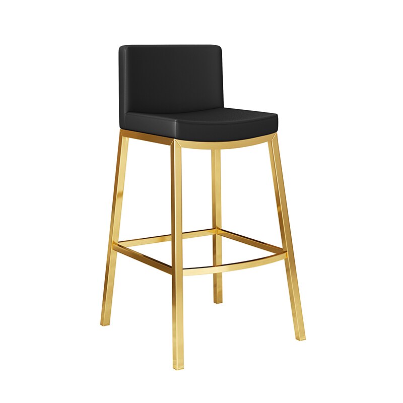 Chaise de bar design en cuir et métal avec repose pieds