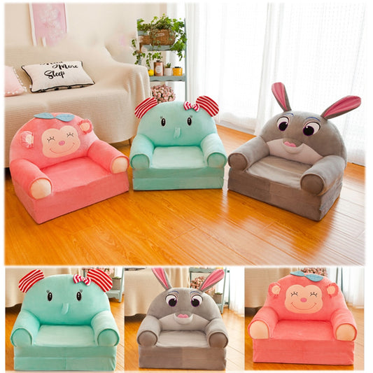 Chaise enfant en tissus rembourrée de mousse avec dossier de style animal