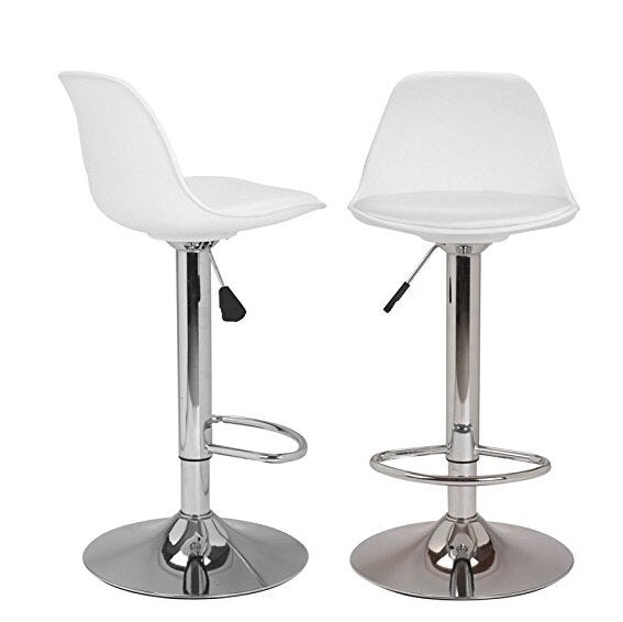 Chaise de bar avec assise rembourrée et pied en métal (lot de 2)