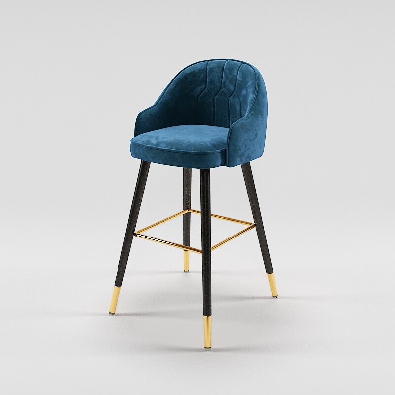 Tabouret de bar design de style nordique en cuir et metal