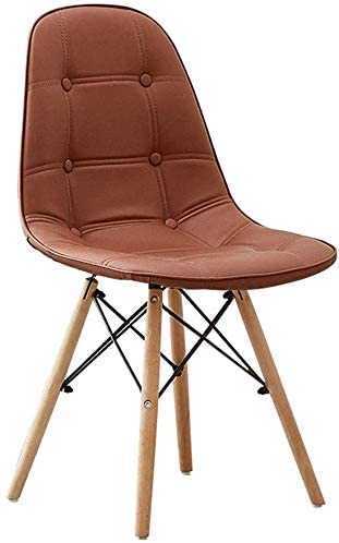 Chaise scandinave en simili cuir capitonné et bois (lot de 4)