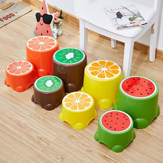 Tabouret enfant en plastique motif Fruits