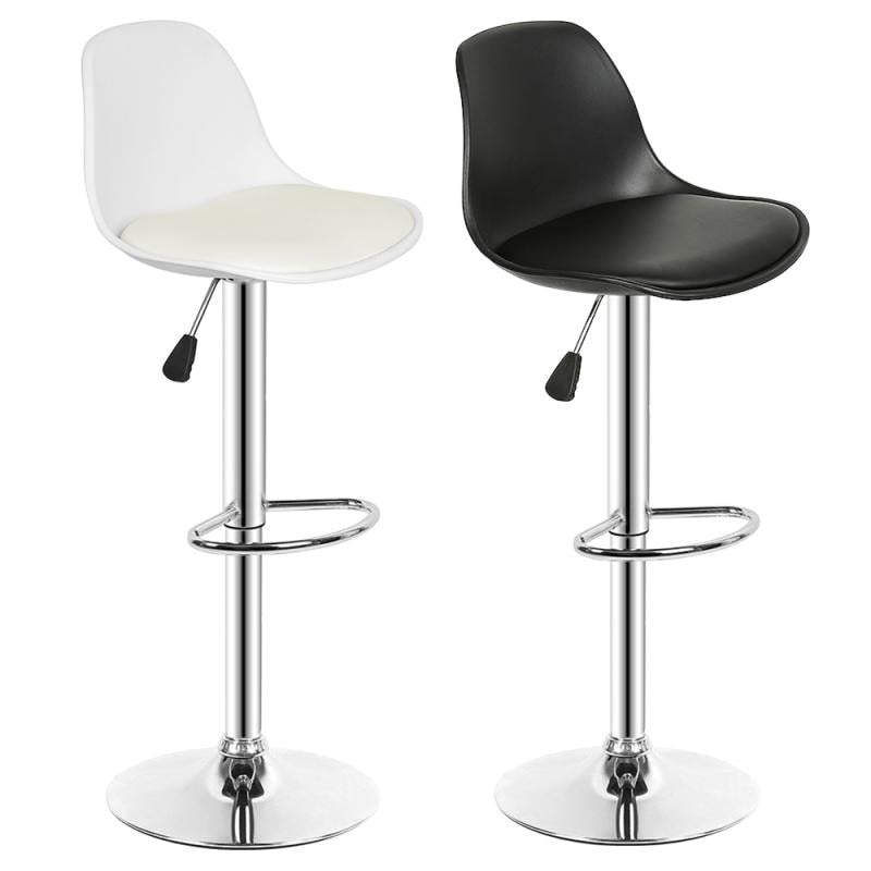 Chaise de bar avec assise rembourrée et pied en métal (lot de 2)