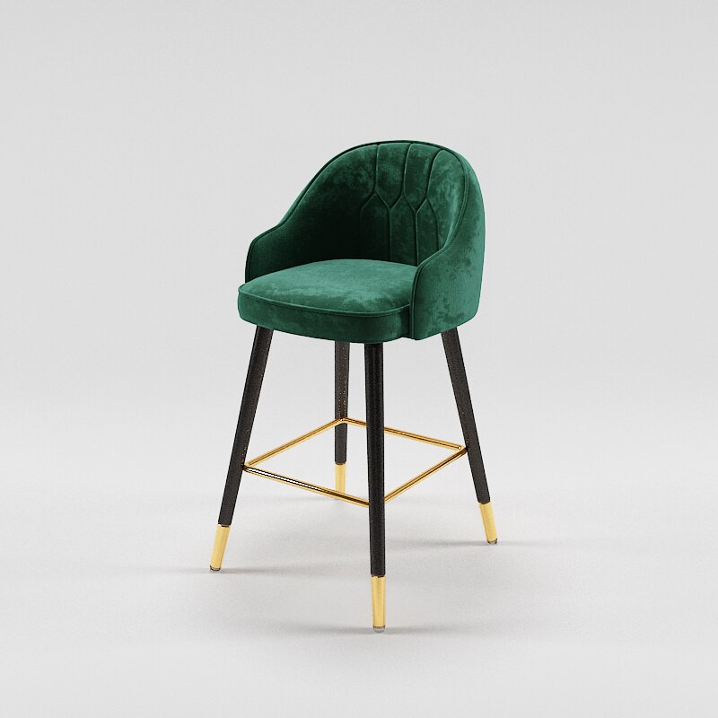 Tabouret de bar design de style nordique en cuir et metal