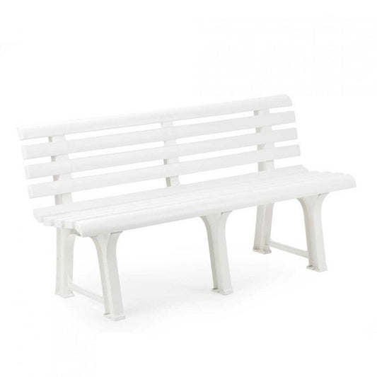 Banc de jardin en plastique blanc