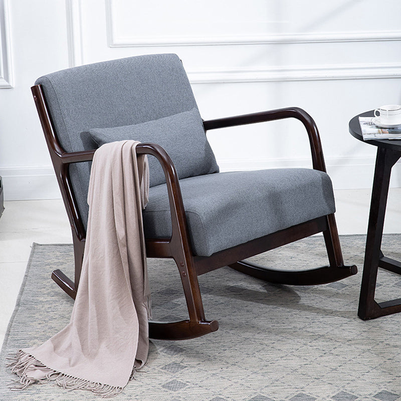 Chaise à bascule scandinave en bois et tissus