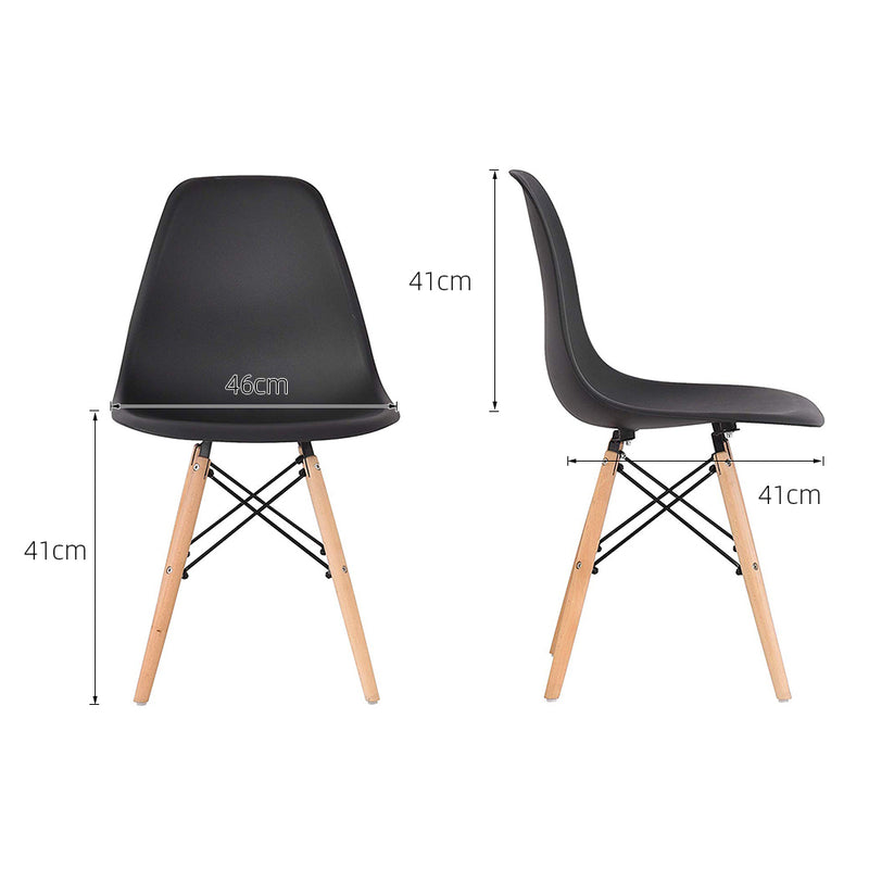 Chaise scandinave moderne en plastique et bois par lot de 4