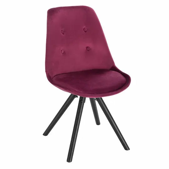 Chaise scandinave en velours et bois noir