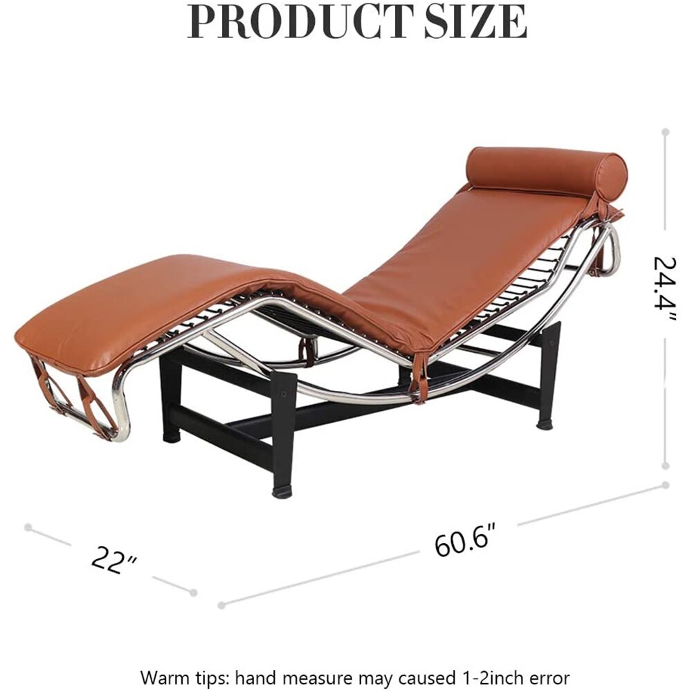 Chaise longue design en métal et cuir
