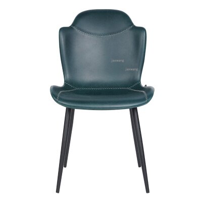 Chaise moderne en cuir surpiqué et pieds en métal