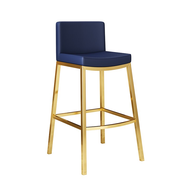 Chaise de bar design en cuir et métal avec repose pieds