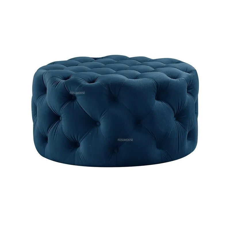 Banc design en velours circulaire capitonné