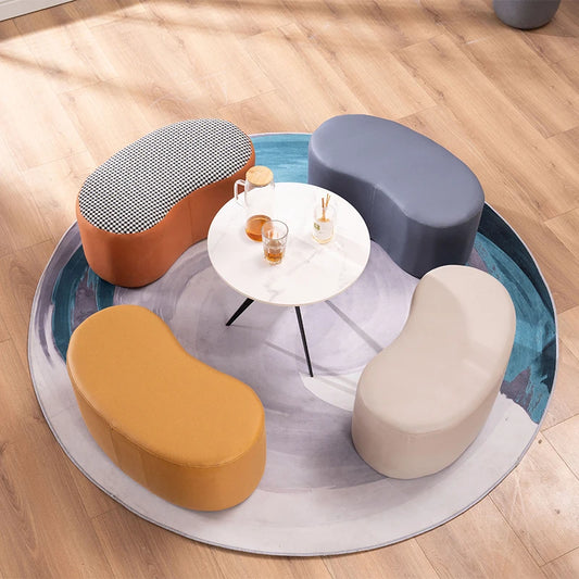 Banc scandinave design incurvé sans dossier