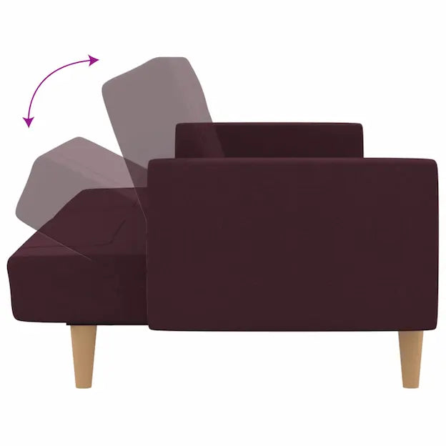 Canapé moderne minimaliste en tissu prune et pieds bois