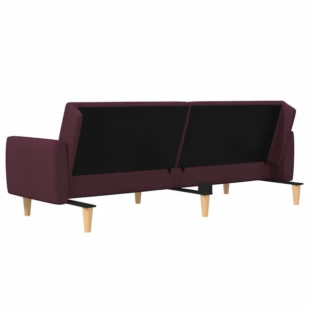 Canapé moderne minimaliste en tissu prune et pieds bois